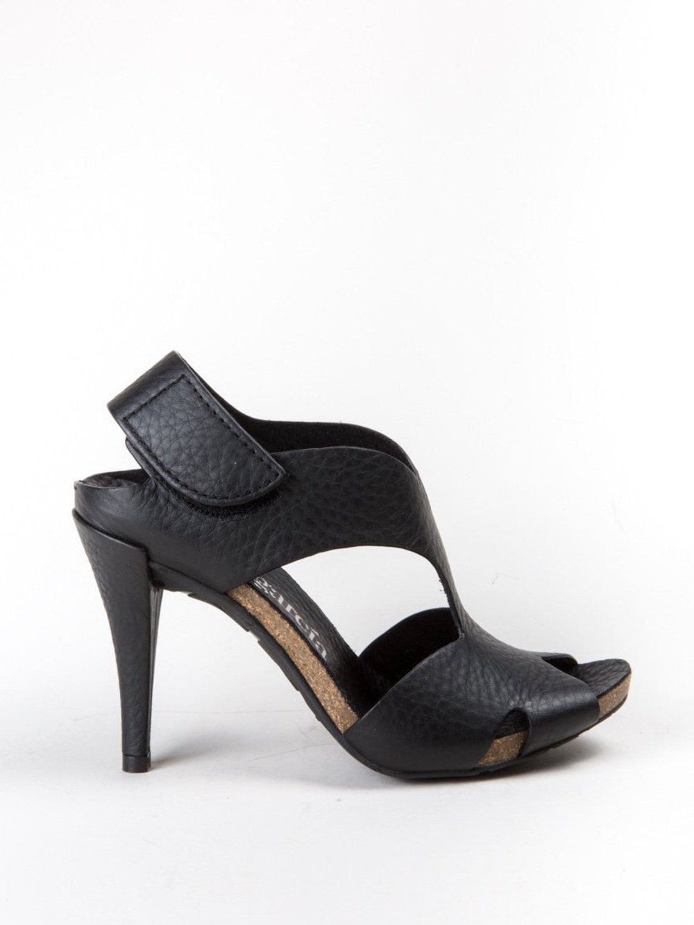 Pedro Garcia Woman Black Leather Slingback Heel Sandals EU37 Luxury Designer